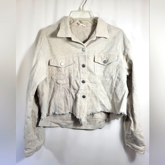 BiBi Jackets & Blazers - BiBi cream corduroy baggy jacket   women's S   #1539